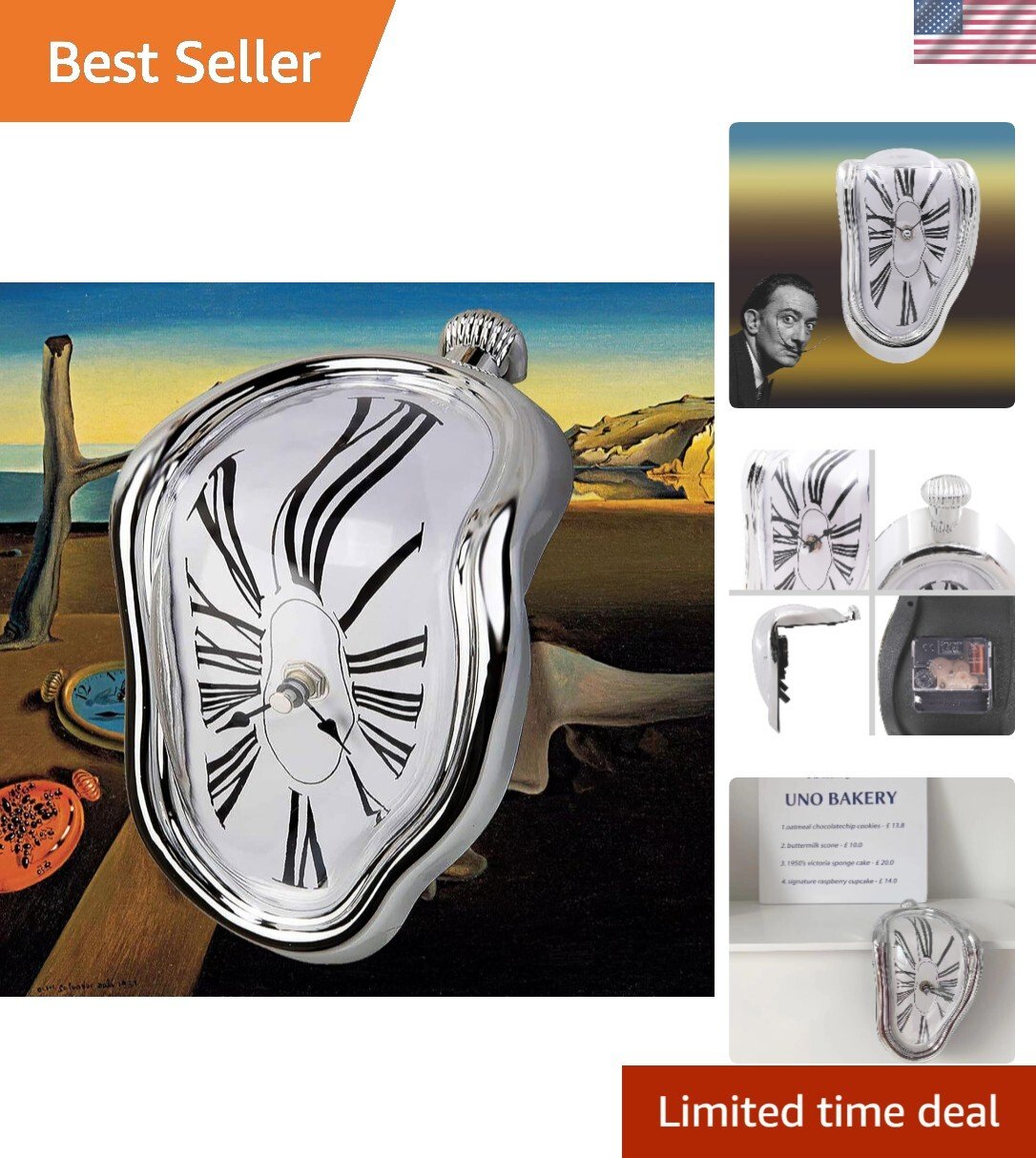 Contemporary Melting Clock - Silent, Funky, and Perfect for Any Room Design