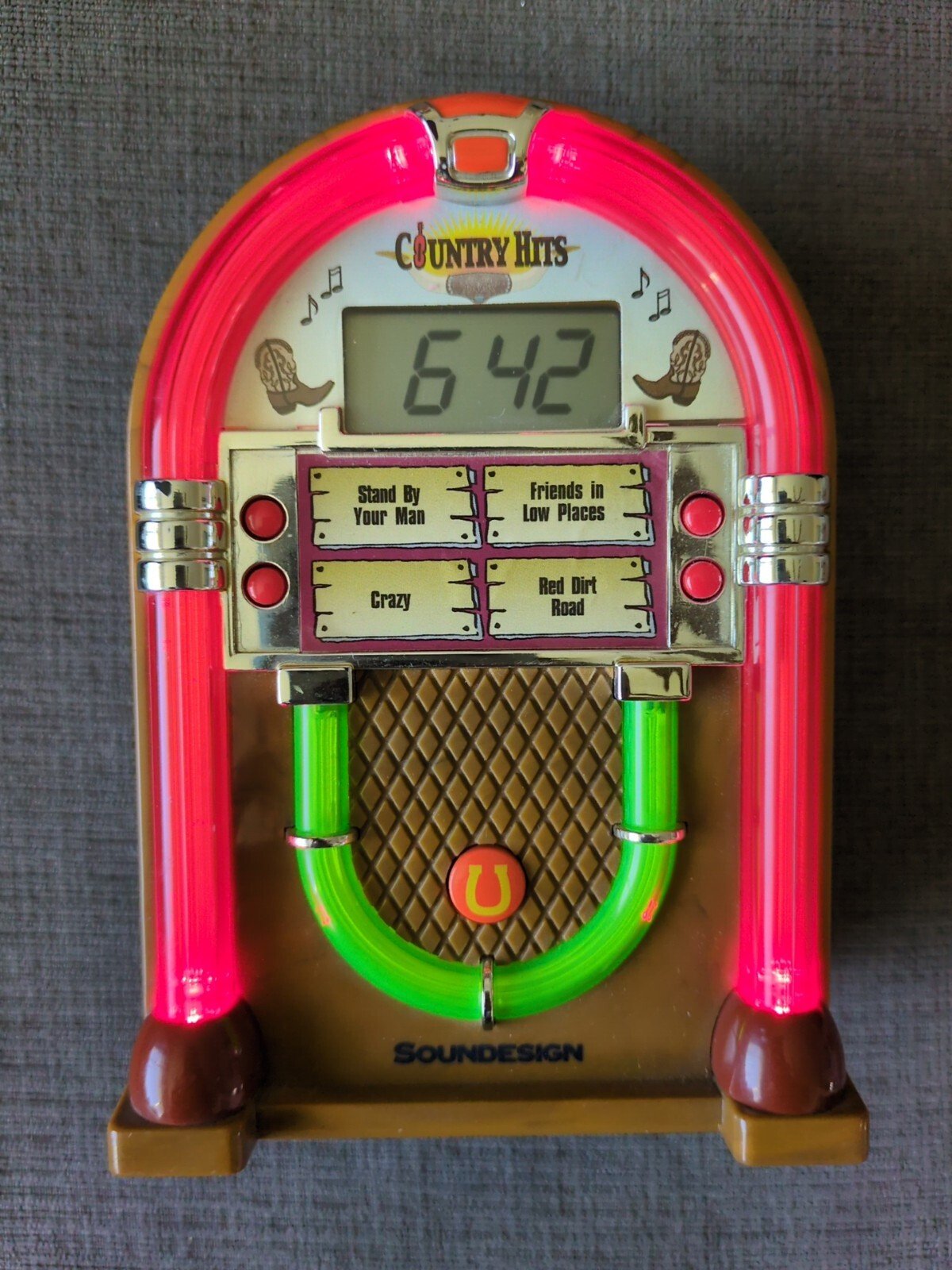Country Hits Jukebox Alarm Clock by Soundesign - Plays 4 Songs & Lights Up