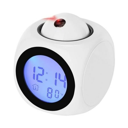 Creative LCD Digital Projectio-Laser Alarm Clock Display Voice Report Time D8N4
