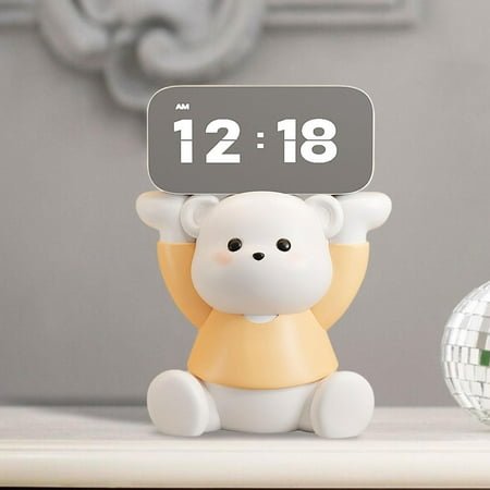 CUTICATE Cute Kids Desk Clock, Bear LED Digital Clock Party Favor Resin Figurine Animal Sculpture for Children Dorm Farmhouse Bedrooms