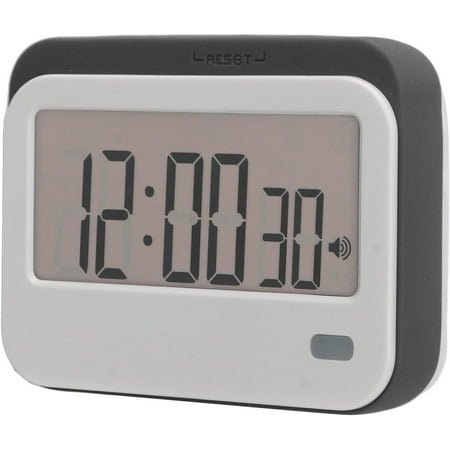 DAUERHAFT Digital Timer Alarm Clock, Silicone Button Digital Kitchen Timer Simple Compact ABS Shell for Traveling for Cooking (Grey)