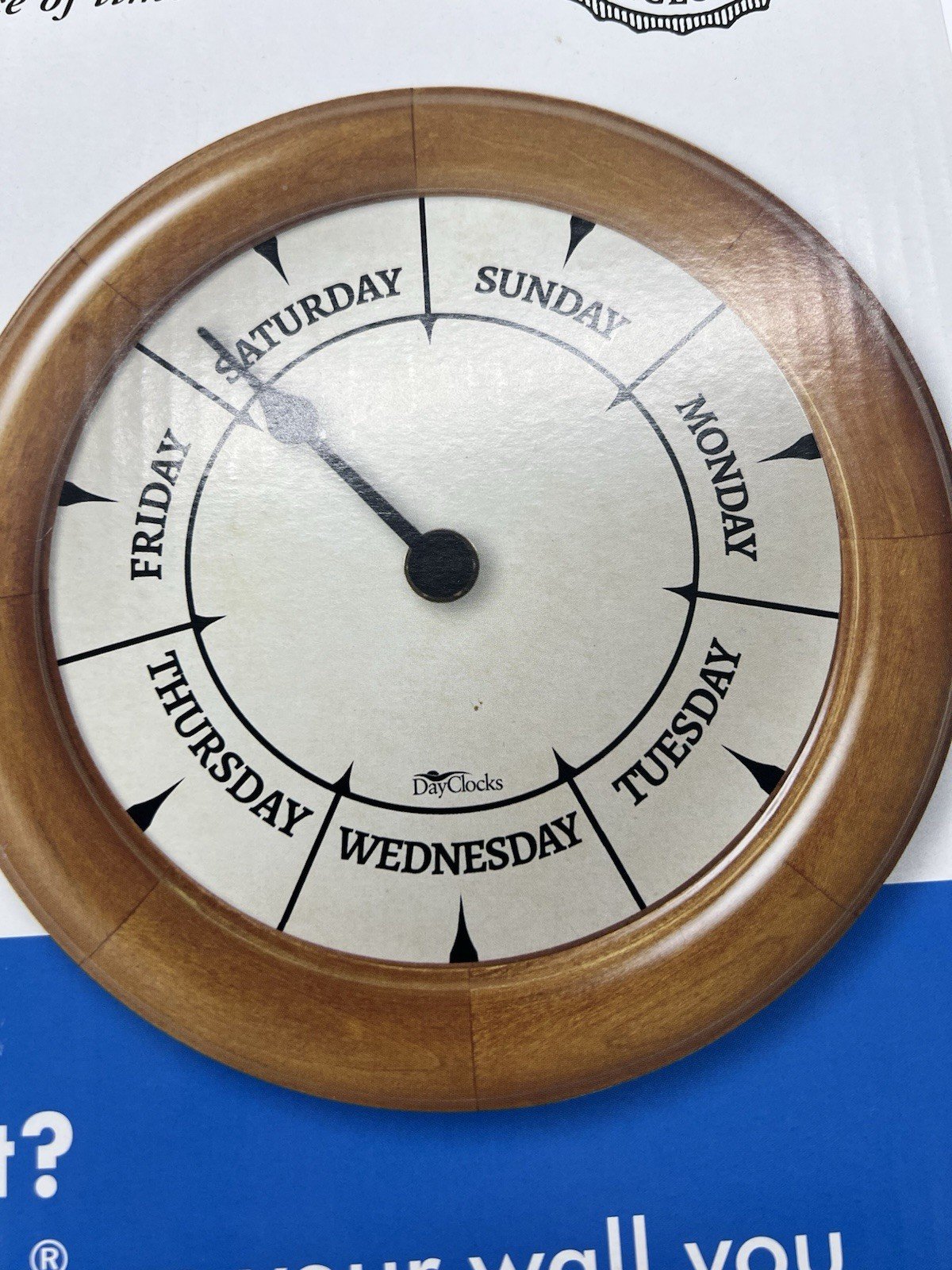 DayClocks Classic Day of The Week Wall Clock with Solid Wood Frame – Calendar...