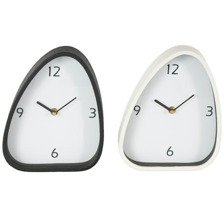 DecMode 9 Multi Colored Metal Textured Clock with Gold Accents, Set of 2
