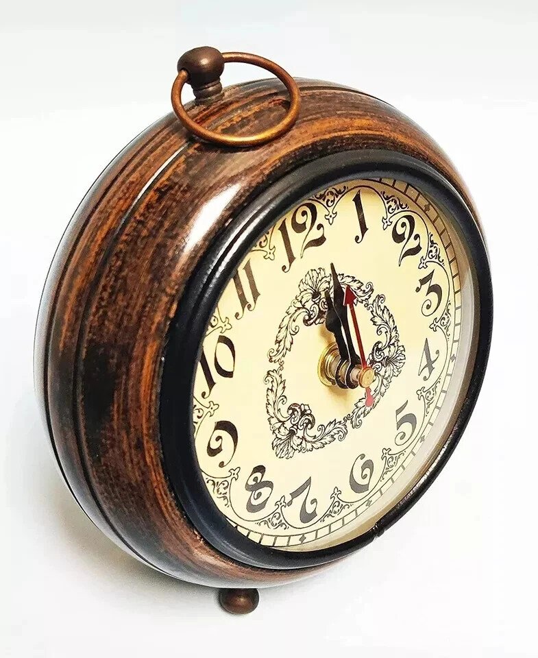 Decorative Antique Wooden Table Clock For Study, Room, Office, Table Gift Item