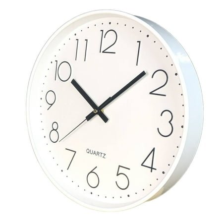 DESIGNICE Wall Clock,Clear Mirror Surface Wall Clocks Battery Operated,Metallic Painted Hands Large Wall Clock,10,White