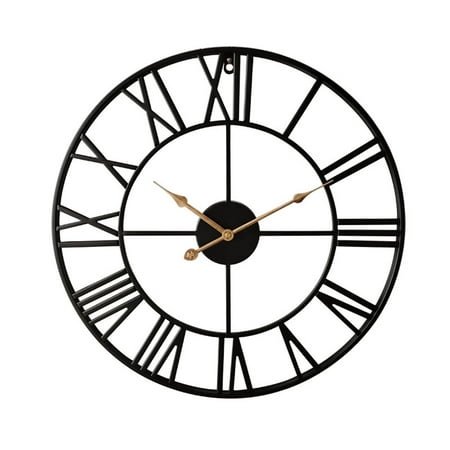 DESIGNICE Wall Clock,Elegant Roman Numerals Design Large Wall Clock,Artistic Finish with Baking Paint Process Bathroom Clock,Style9