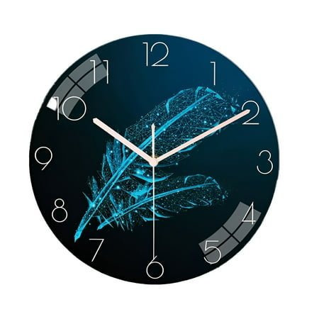 DESIGNICE Wall Clock,Glossy Electroplated Edges Modern Wall Clock,Smooth Touch Bathroom Clock,Style1,12In