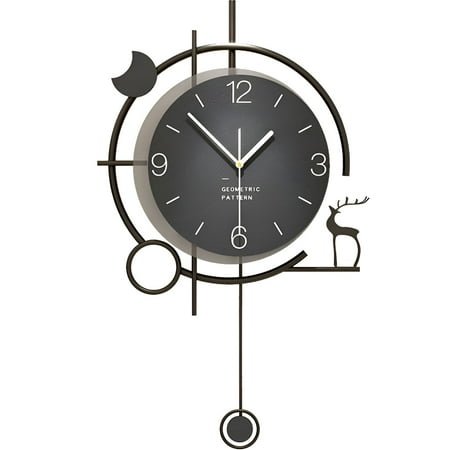 DESIGNICE Wall Clock,Metal Design Modern Wall Clock,Bird Decoration Bathroom Clock,Style1