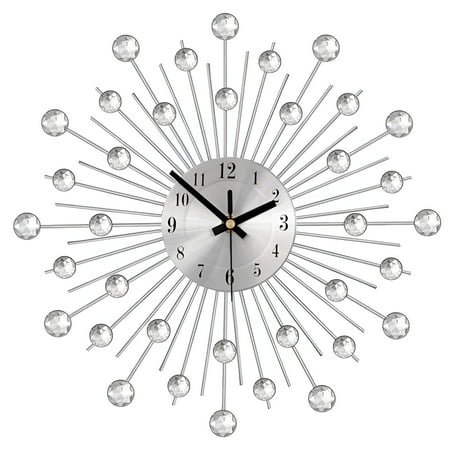 DESIGNICE Wall Clock,Modern Silver Finish Modern Wall Clock,Streamlined Look Bathroom Clock,Silver