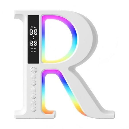 Desktop Speaker With Wireless Charging Bluetooth Clock 7 Color Mood Lights Lyrics Subtitle Display Fm Radio Alarm Home Office Decor Multimedia Device