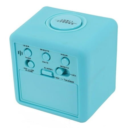 Digital Alarm Clock Lcd Alarm Clock Night Stand Battery Powered Environmental Silicone Shell Modern Style For Kids Purple