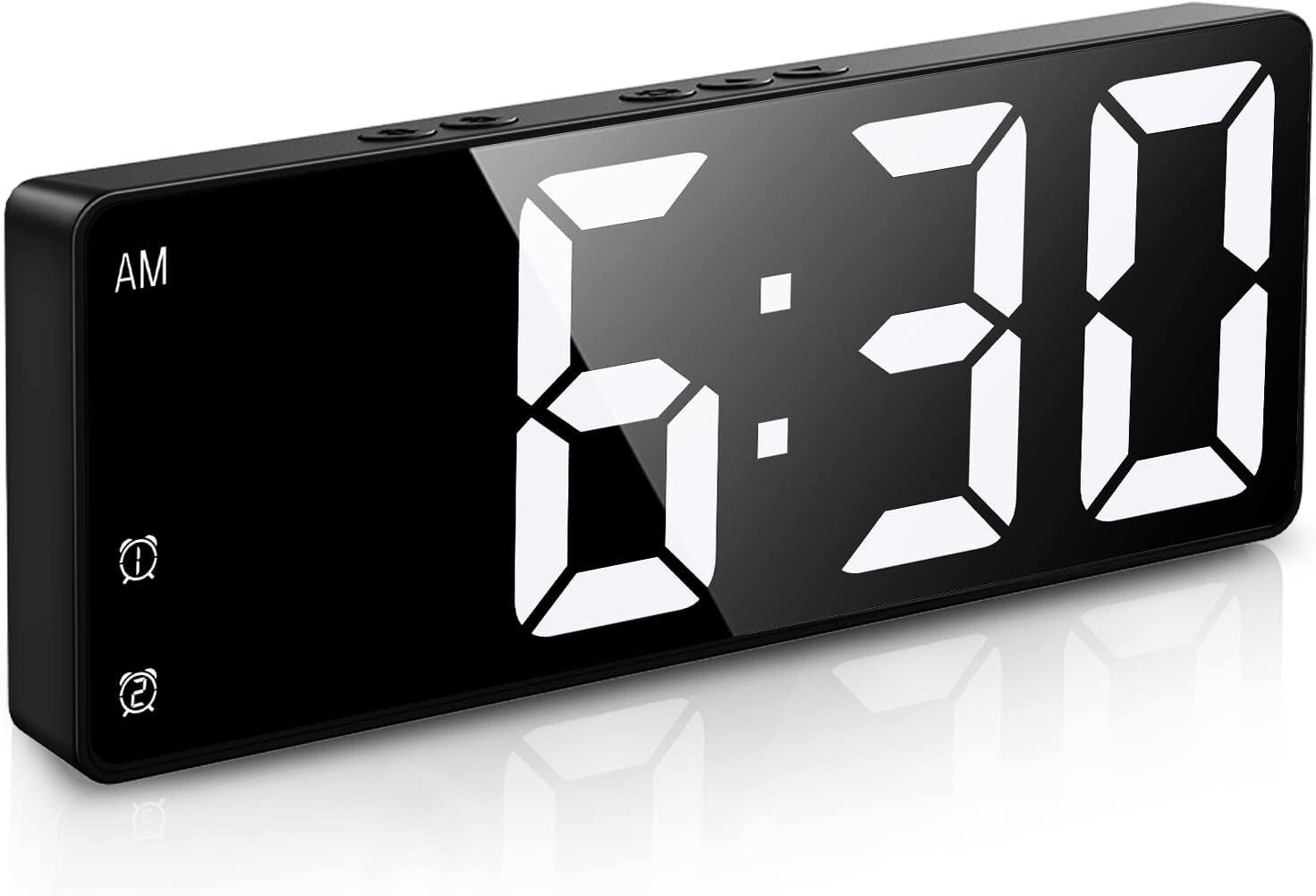 Digital Alarm Clock, [Newest] LED Alarm Clock, Large Display Desk Clock with Tem