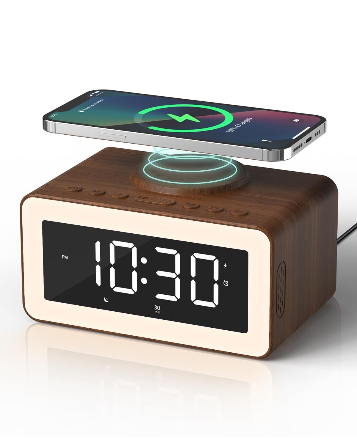 Digital Alarm Clocks for Bedrooms Bluetooth Speaker Alarm Clock with Wireless...
