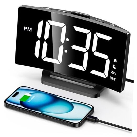 Digital Alarm Clocks for Bedrooms, Digital Clock with Modern Classic White