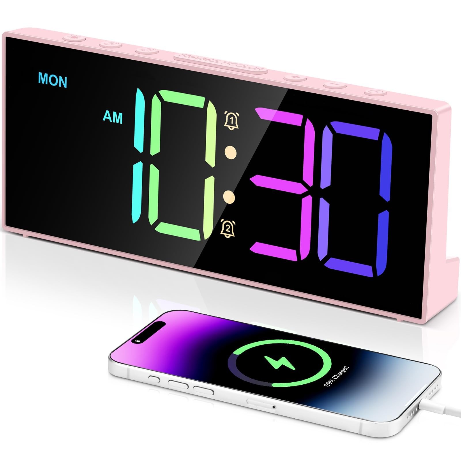 Digital Alarm ClocksLarge Big Numbers Cute clocks for Bedroomscollege dormito...