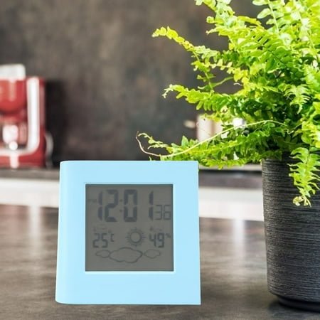 Digital Alarm Clock With Solar Power Indoor Temperature/Humidity Monitor, Easy To Read