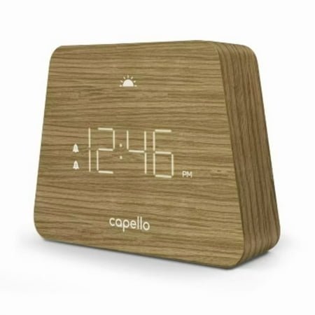 Digital Mantle Alarm Clock Lark Finish: Contemporary LED Table Clock with Dual Alarms & Adjustable Dimmer