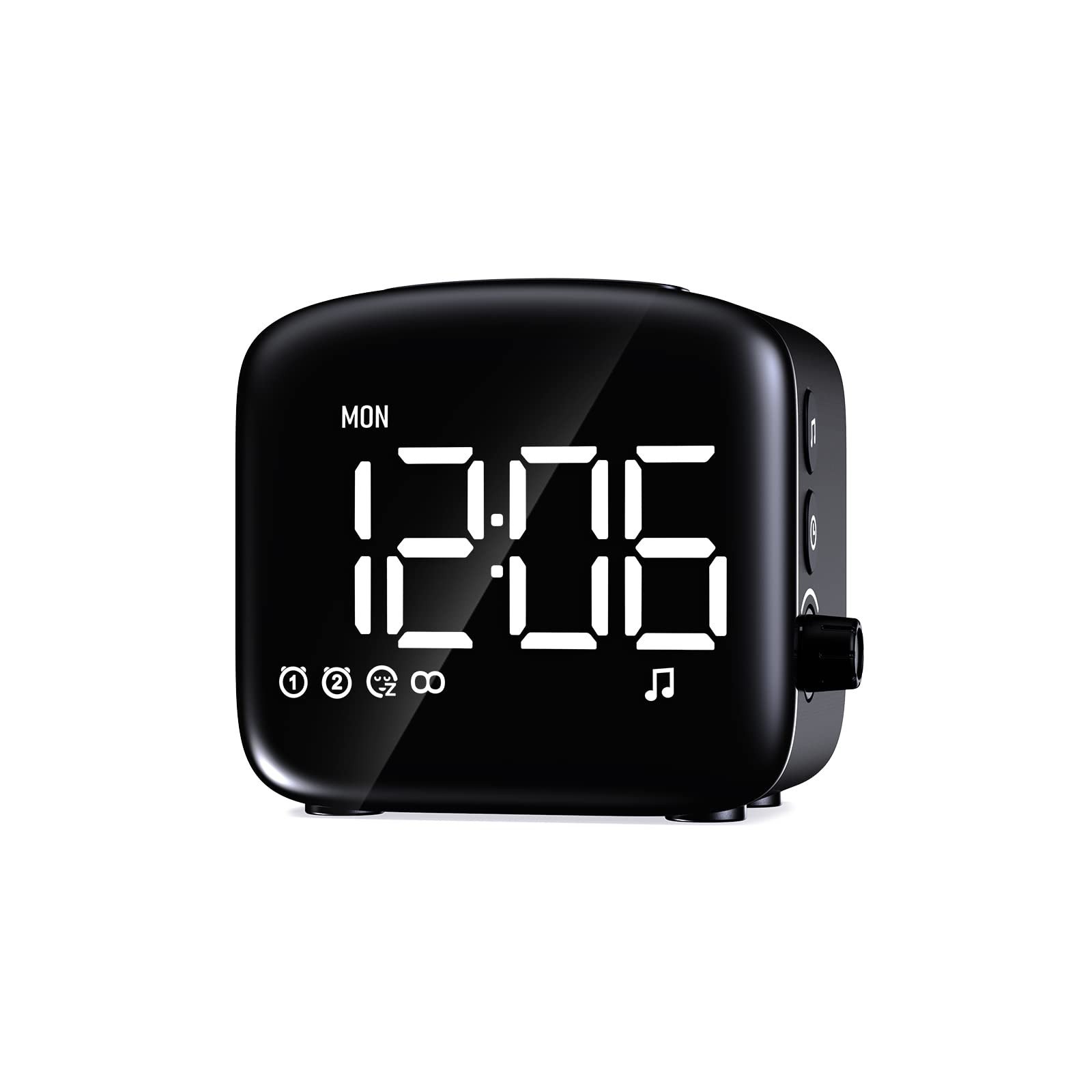 Digital Wake Up Alarm Clock with Big LED Display 27 Soothing Sounds Lound Sun...