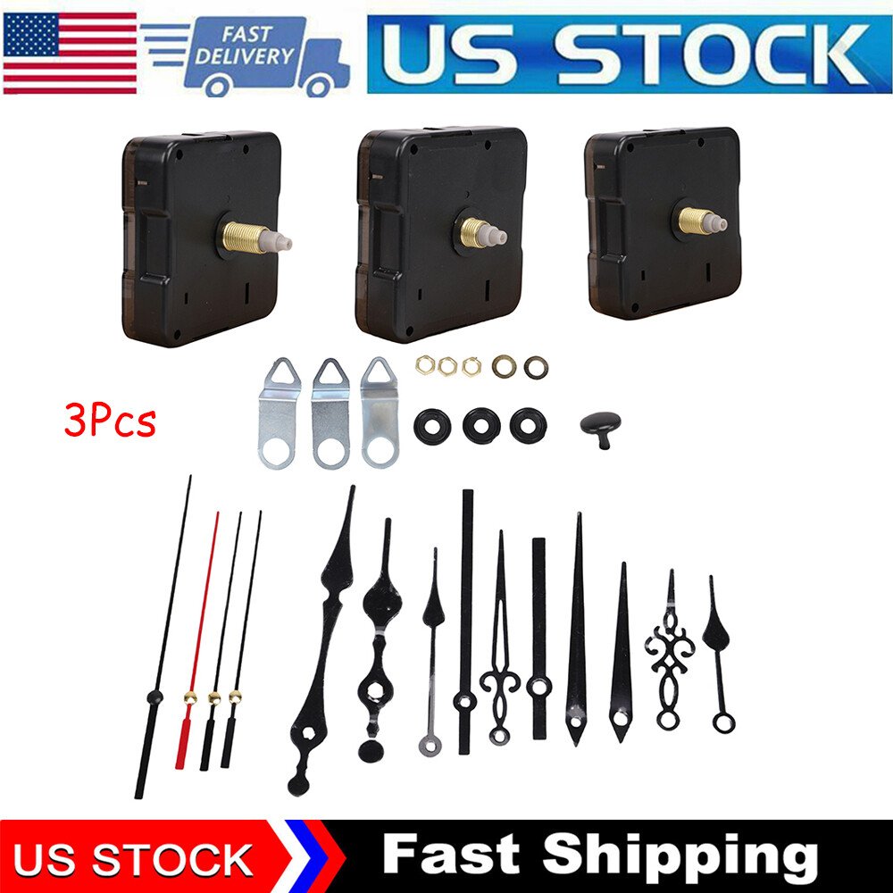 DIY Wall Clock Movement Mechanism Battery Operated Repair Replacement Parts Kit