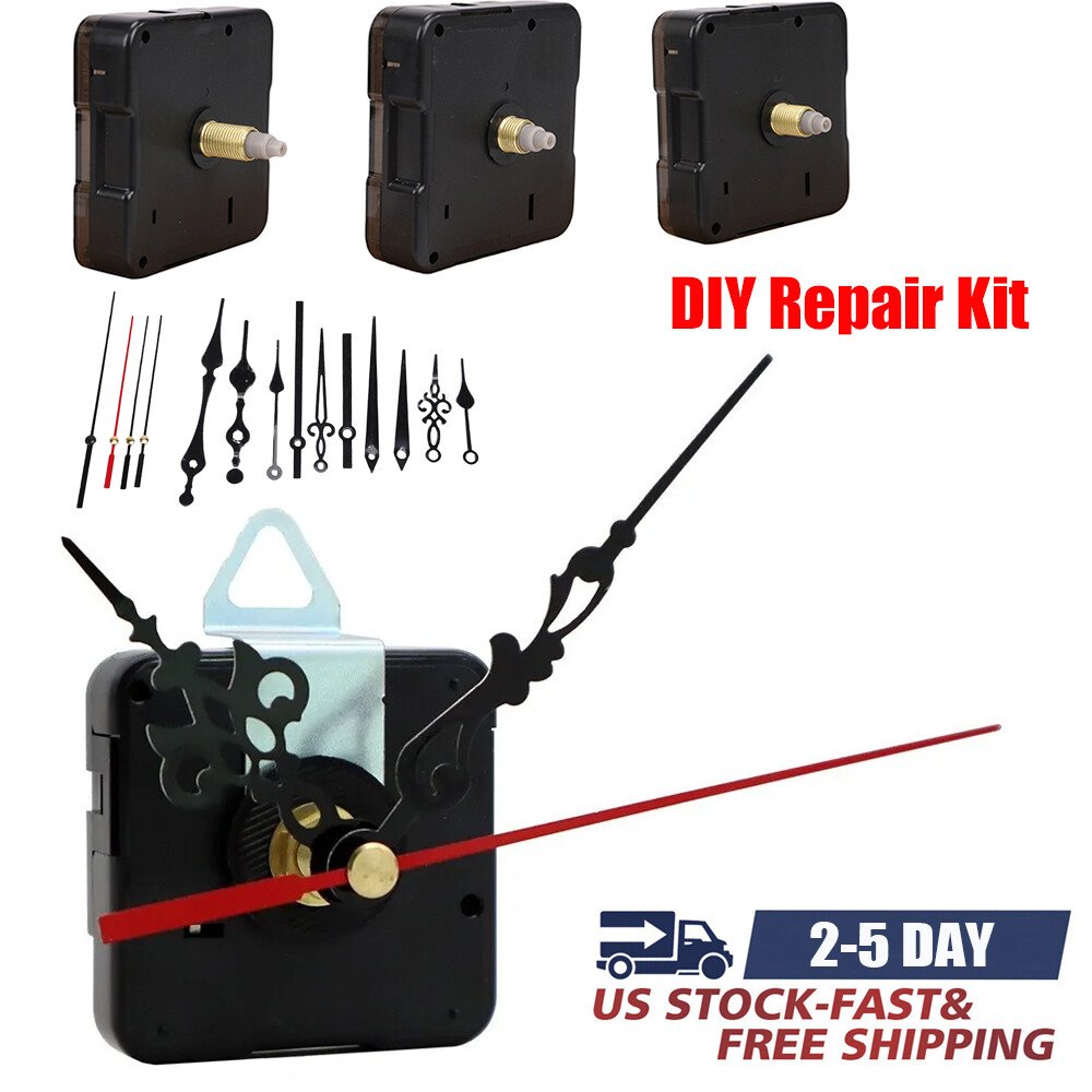 DIY Wall Quartz Clock Movement Mechanism Replace Repair Kit Tool Parts Hands New