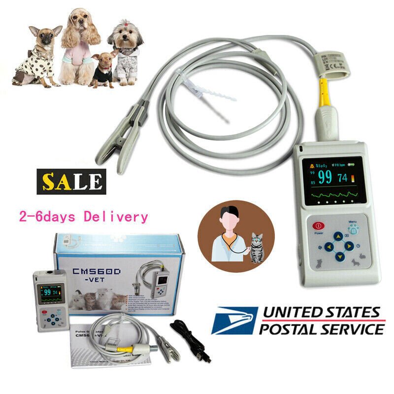 Dog/Cat Pulse Oximeter Tongue/Ear Blood Oxygen Meter Veterinary SpO2 PR Monitor