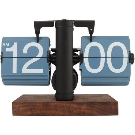 Dpofirs Retro Flip Desk Shelf Clock, Auto Flip Desk Table Clock, Classic Mechanical Digital Display Battery Powered, 12 Hours Modern Digital Mechanical Retro Flip Down Clock for