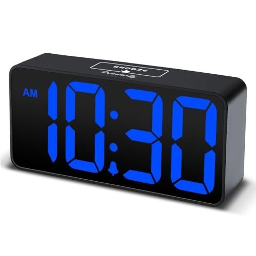 DreamSky Compact Digital Alarm Clock with USB Port for Charging, 0-100%
