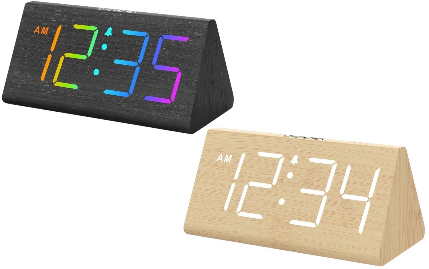 DreamSky Wooden Digital Alarm Clocks for Bedrooms - Electric Desk Clock
