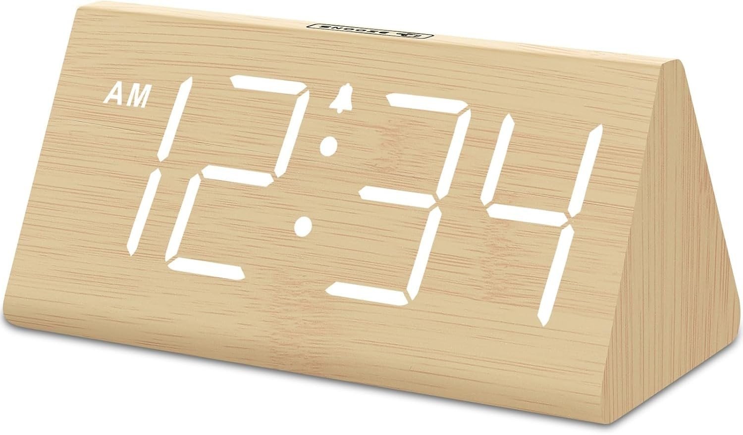 DreamSky Wooden Digital Alarm Clocks for Bedrooms - Electric Desk Clock