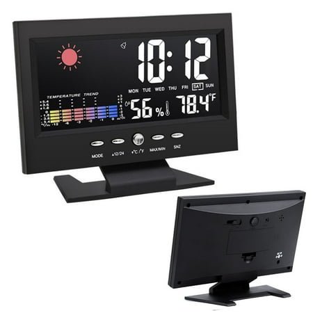 Dsseng Alarm Clock - Never Needs Setting! –Easy to Read Numbers - Indoor/Outdoor Temperature, Wireless Outdoor Sensor