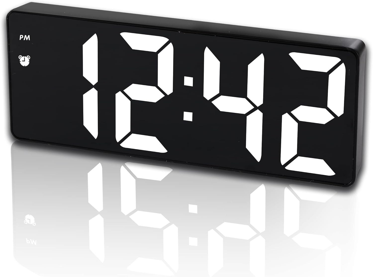 Electric Digital Alarm Clock LED Large Display Battery Backup Snooze
