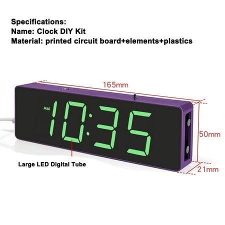 Electronic DIY table clock set,Diy Table Clock Alarm Clock Time Function Diy Set Led Clock Kit Diy Set Optional Table Clock Set Kit Modes Alarm Error Function Diy Modes Alarm Clock Mewmewcat