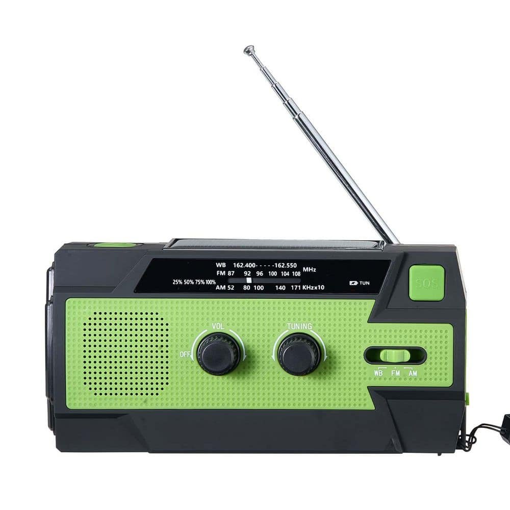 Emergency Weather Radio, 4000mAh Battery, Solar Hand Crank, FM/AM/WB/NOAA, USB, SOS Alarm,...