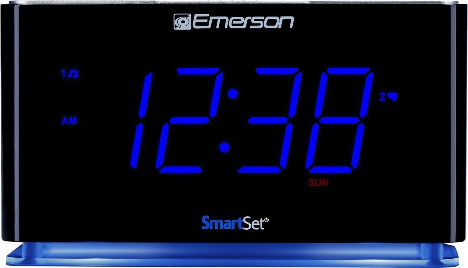 Emerson CKS1507 Radio Alarm Clock, 1.4" Blue LED Digital Display, USB