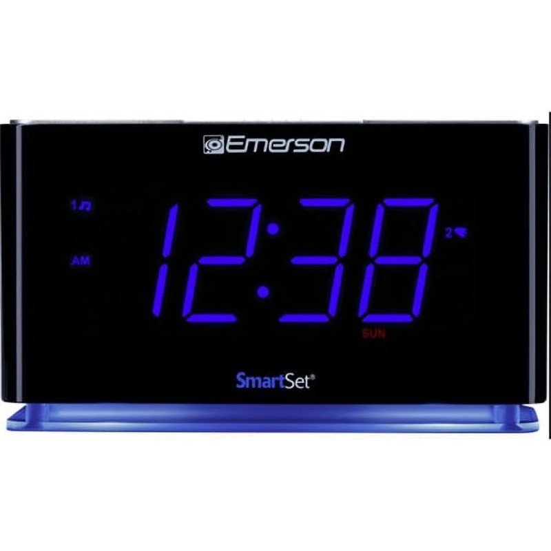 Emerson SmartSet Dual Alarm Clock Radio with Bluetooth Speaker,Large LED Display