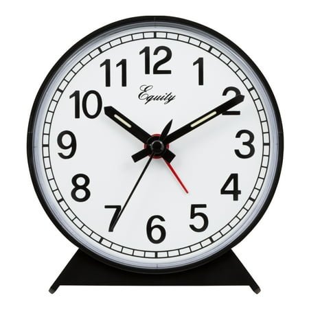Equity 14075 Black Analog Wind-Up Alarm Clock
