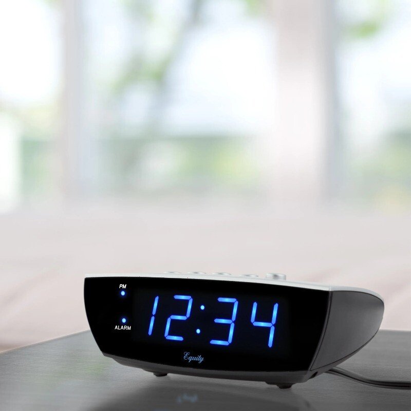 Equity 75903 0.9 in. Blue LED Digital Desktop Alarm Clock