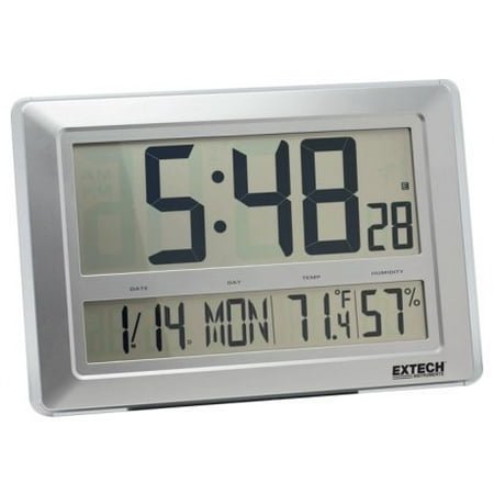 Extech Instruments Clock, Radio Controlled, Temp/Humidity