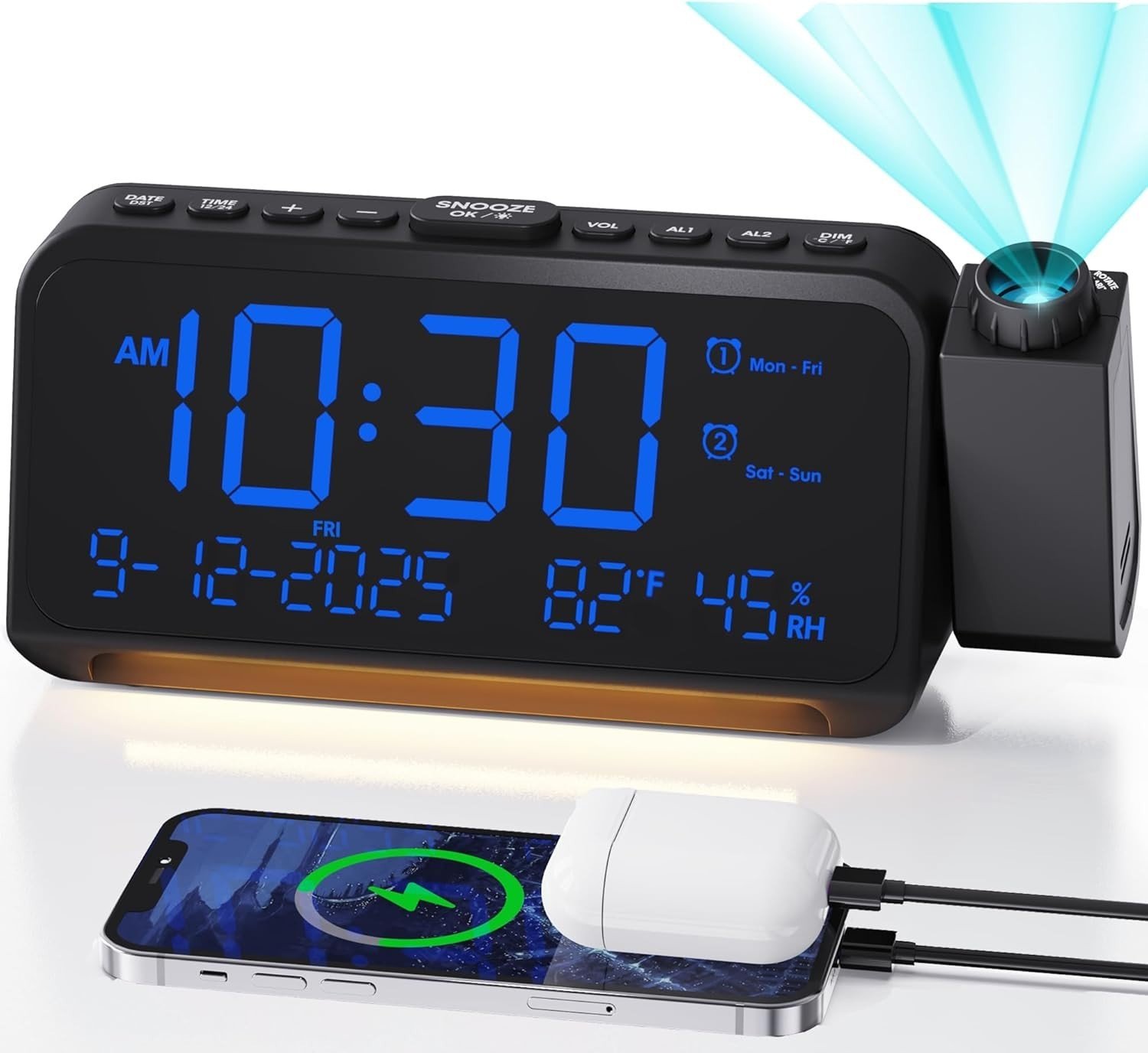 Extra Loud Alarm Clock with Bed Shaker Vibrating Alarm Clock for Heavy Sleepers