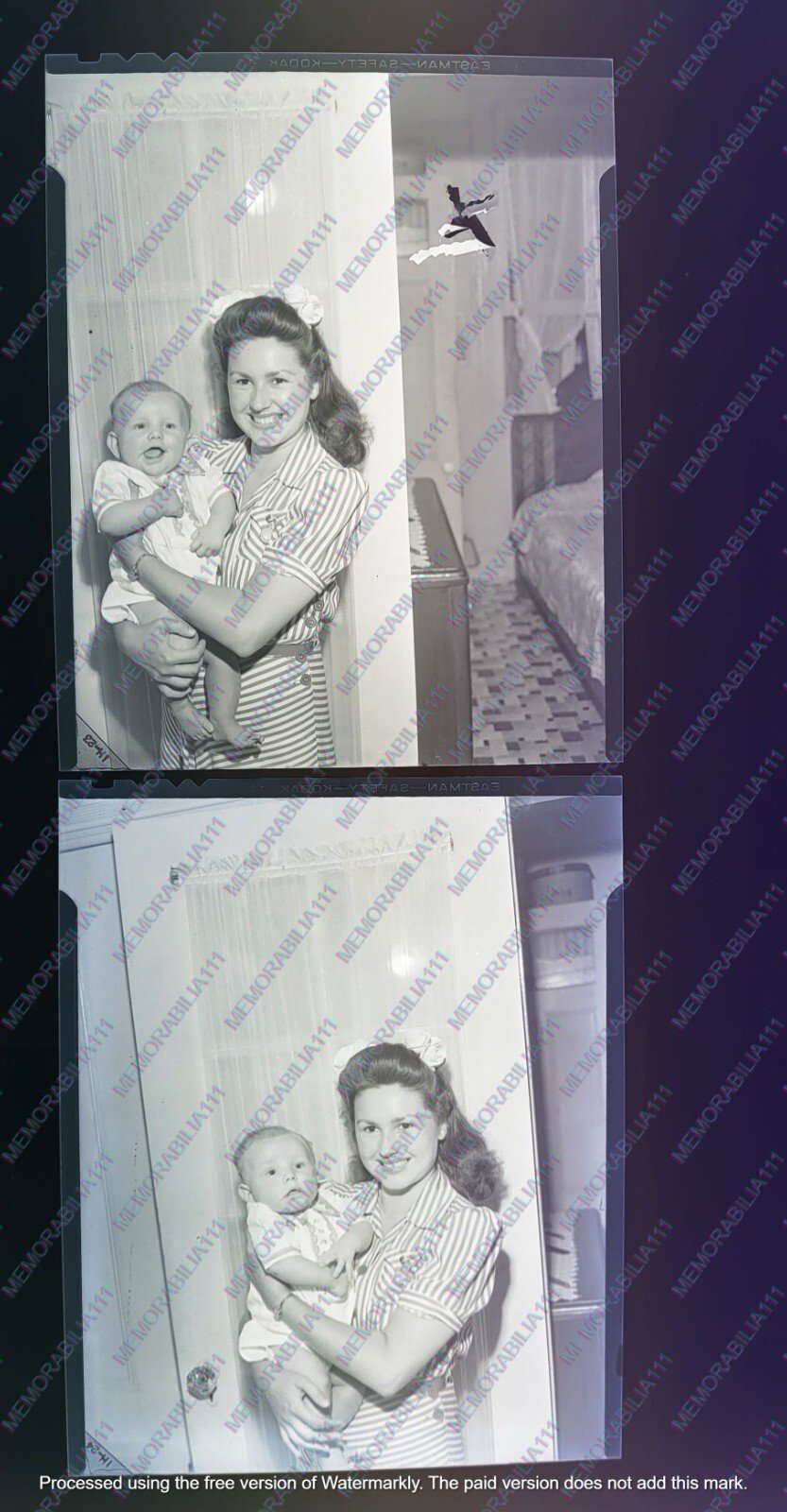 FAMOUS PHOTOGRAPHER 2 V MAIL BABY WWII NEGATIVE LOT SCARCE with envelope