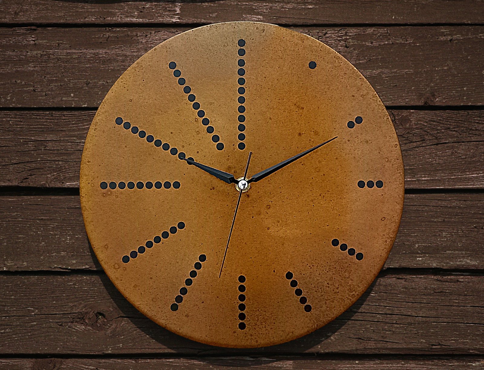Farmhouse Clock Mid Century Modern Handmade Art Deco Patina Copper Wall Clock