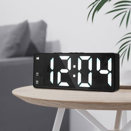 FKSZLL Digital Alarm Clock Colorful LED Alarm Clock USB/Battery Operated Desk Clock with Dual Alarms 12/24H Display 3 Adjustable Brightness Voice Control Snooze Function for Home Office