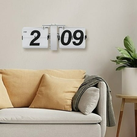 Flipping Out Wall and Tabletop Flip Clock,Battery Operated Digital Display AM/PM