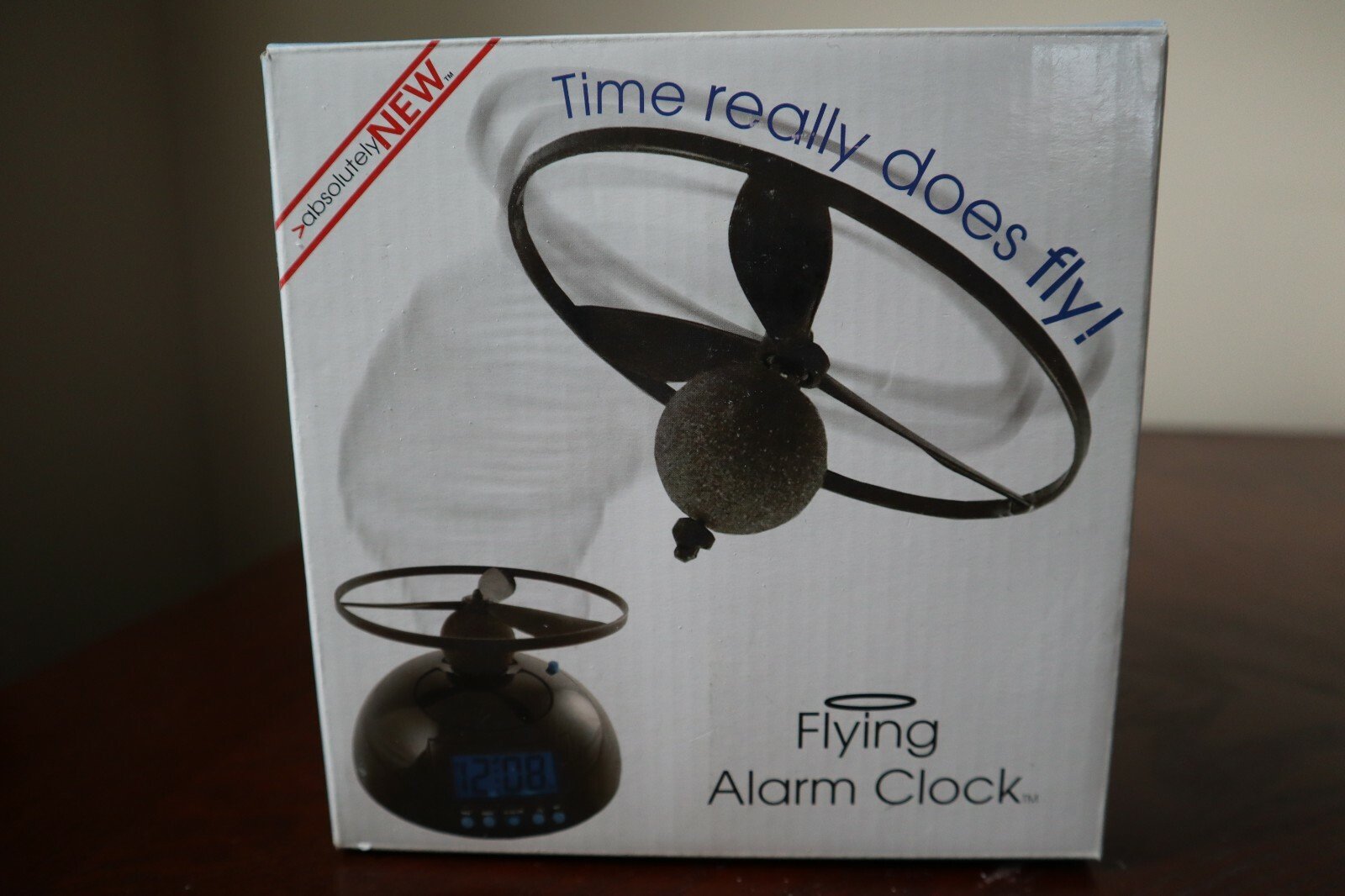 Flying Digital Alarm Clock Motivated Gag Gift Black Blue Backlight Time Set NEW
