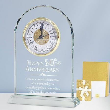 FOUNDLDF 50th Wedding Anniversary Clock, Wedding Anniversary Quartz Clock, Romantic Gift for Parents/Couple , Home Decorative Objects