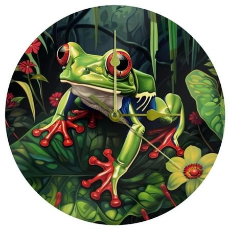 Frog Circular Acrylic Wall Clock - Elegant and Functional Timepiece
