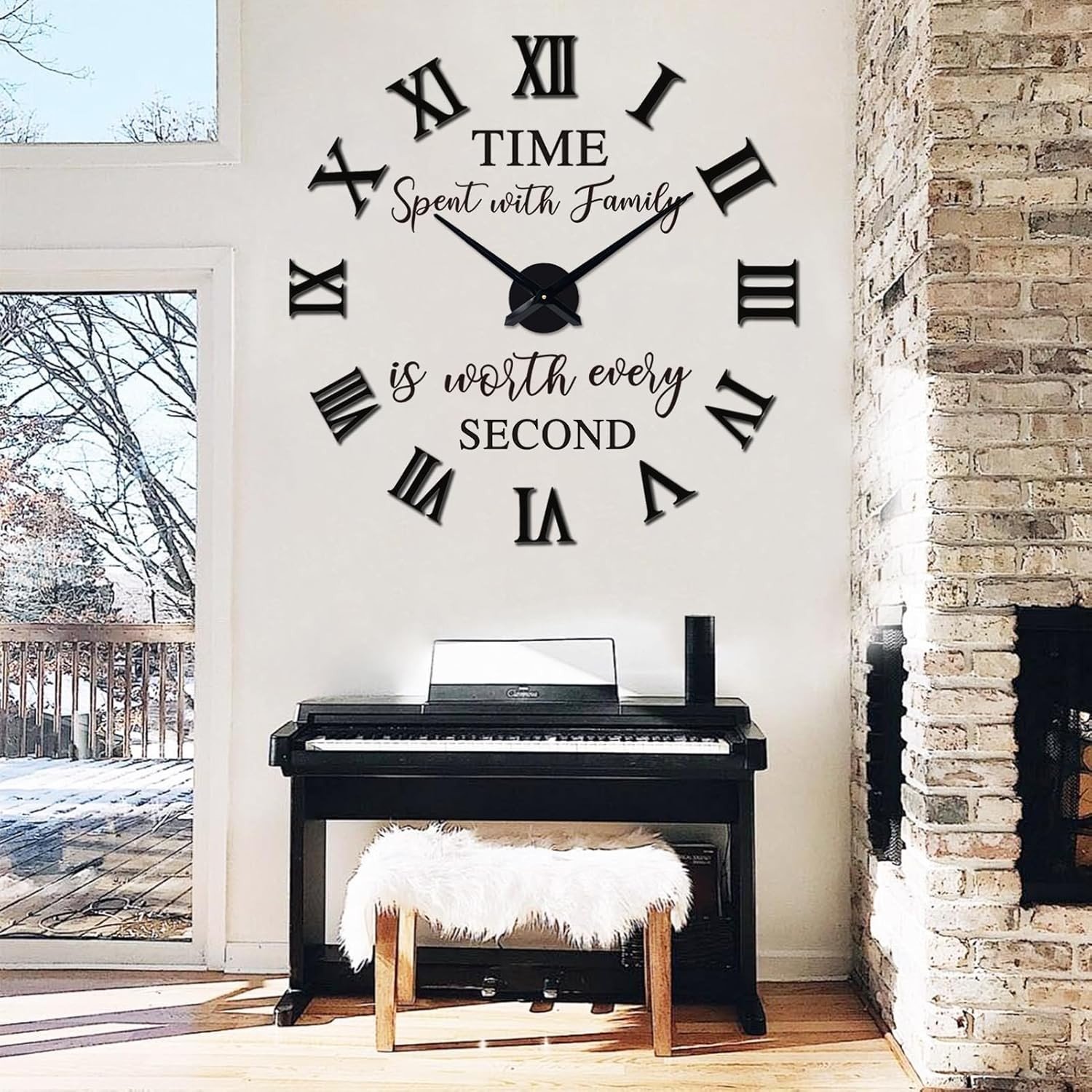 Giant Roman Numerals Frameless Mirror Wall Clock -- Atmospheric Home Decor Clock