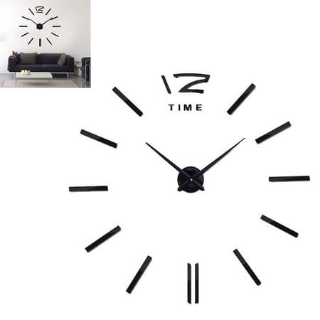 GOOHOCHY Acrylic Wall Clock with Quiet Sweep Second Hand for Living Room Decoration Black 10.2x0.4x10.2 Inch