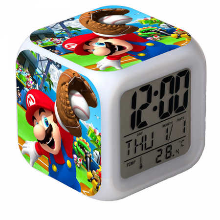 HANNTAOO LED Alarm Clock Super_Mario Pattern Creative Desk Table Clock Glowing Electronic Colorful Digital Clock for Unisex Adults Girl Boy Kids Children Toy Birthday Present Gift HTNL#327