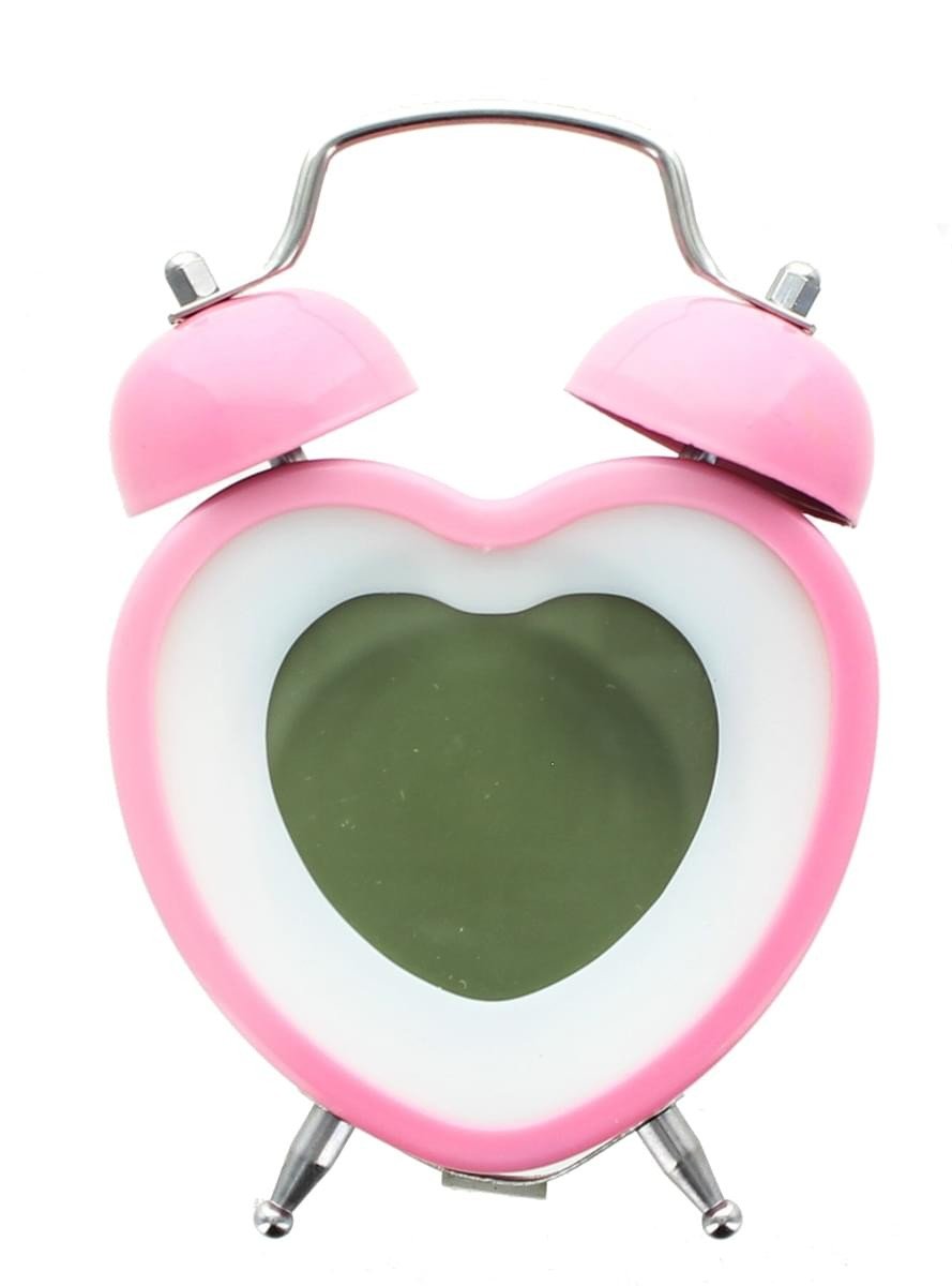 Heart Shaped Twin Bell Digital Alarm Clock, Pink